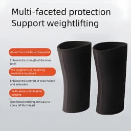 7mm Black Thickend Stiff Knee Sleeves for Weightlifting,Professional Neoprene Power Lifting Knee Pads,Size 2XS-5XL,Knee Protect