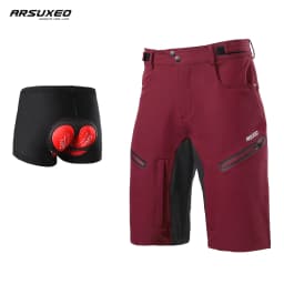ARSUXEO Men's Cycling Shorts With Padded Summer Outdoor Sports MTB Downhill Trousers Bike Mountain Bicycle Shorts Loose Fit 2006