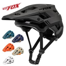 BATFOX Bike Helmet Men's Bicycle Helmet MTB Casco Bicicleta Mountain Bike Casco Ciclismo Hombre Matte Black Cycling Helmets