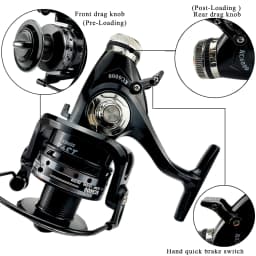 3000- 6000 Metal Spool Spinning Fishing Reel Saltewater Carp Fishing Reel Front and Rear Brake Speed Ratio 5.2:1