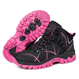 Winter Women Hiking Boots Non-Slip Outdoor Trekking Shoes Plush Warm Ankle Boots For Mountain Camping Backpacking