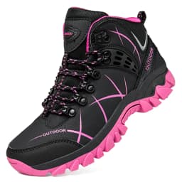 Winter Women Hiking Boots Non-Slip Outdoor Trekking Shoes Plush Warm Ankle Boots For Mountain Camping Backpacking