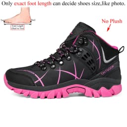 Winter Women Hiking Boots Non-Slip Outdoor Trekking Shoes Plush Warm Ankle Boots For Mountain Camping Backpacking