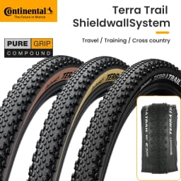 Continental Terra Trail 700x40C 45 50C Tubeless Ready Road Bicycle Tire Black/Cream/Brown 3/180 TPI Folding Tyre Nobox Pure Grip