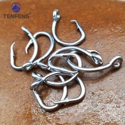 50-500pcs Wholesale Stainless Steel Barbed Eyed Fishhooks Circle Fish Hook Tuna Bait Jig Single Jigging Ocean Sea Fishing Pesca