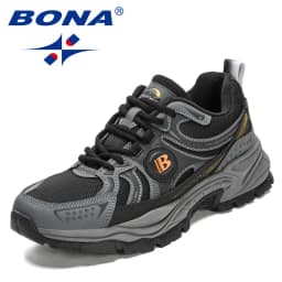 BONA New Designers Action Leather Mesh Jogging Shoes Men Breathable Running Shoes Walking Sports Sneakers Athletic Trainers