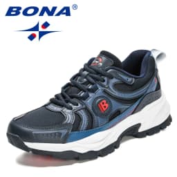 BONA New Designers Action Leather Mesh Jogging Shoes Men Breathable Running Shoes Walking Sports Sneakers Athletic Trainers