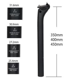 ELITAONE MTB Carbon Seat Post 20mm Offset 25.4-31.6mm Clamp 350-450mm Length Mountain/Road Bike Seatpost Lightweight Design