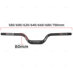 Carbon Riser Handlebar for MTB and BMX, Gloss Handlebar, NEXT Race Face, 31.8mm, 25.4mm Diameter, 560mm to 700mm Diameter