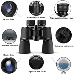 BAIGISH Telescope 20x50 HD High Powered Binoculars Long Range Military Spyglass With Bak4 Prism FMC Lens Optical For Hunting