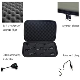 JSFUN Fishing Swinger Set Bite Alarm Hanger Swinger 4 Colors LED Illuminated Indicator Carp Fishing Tackle In Zipper Case