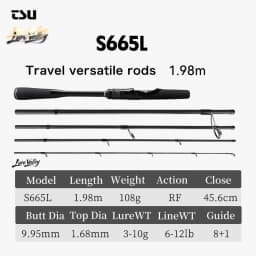 TSURINOYA LURE VALLEY Travel Rod 5 Section Expedition Fishing Rod 1.98m 2.08m 2.28m 2.44m 2.7m FUJI Guide Spinning Casting Rod