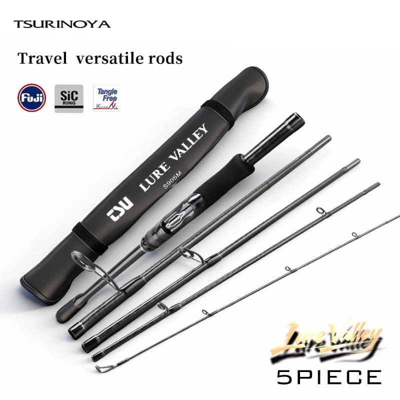 TSURINOYA LURE VALLEY Travel Rod 5 Section Expedition Fishing Rod 1.98m 2.08m 2.28m 2.44m 2.7m FUJI Guide Spinning Casting Rod