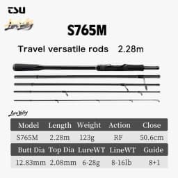 TSURINOYA LURE VALLEY Travel Rod 5 Section Expedition Fishing Rod 1.98m 2.08m 2.28m 2.44m 2.7m FUJI Guide Spinning Casting Rod