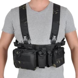 Tactical Vest CS Match Wargame Military Gear Pack Outdoor Camping Nylon Chest Rig Vest Fit Airsoft Hunting Apparel Accessories