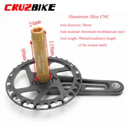 CRUZbike Children's Folding Bike Crankset Ultralight 127/140/150mm Hollow Tech Crank Aluminum Alloy Bicycle Parts Accessories