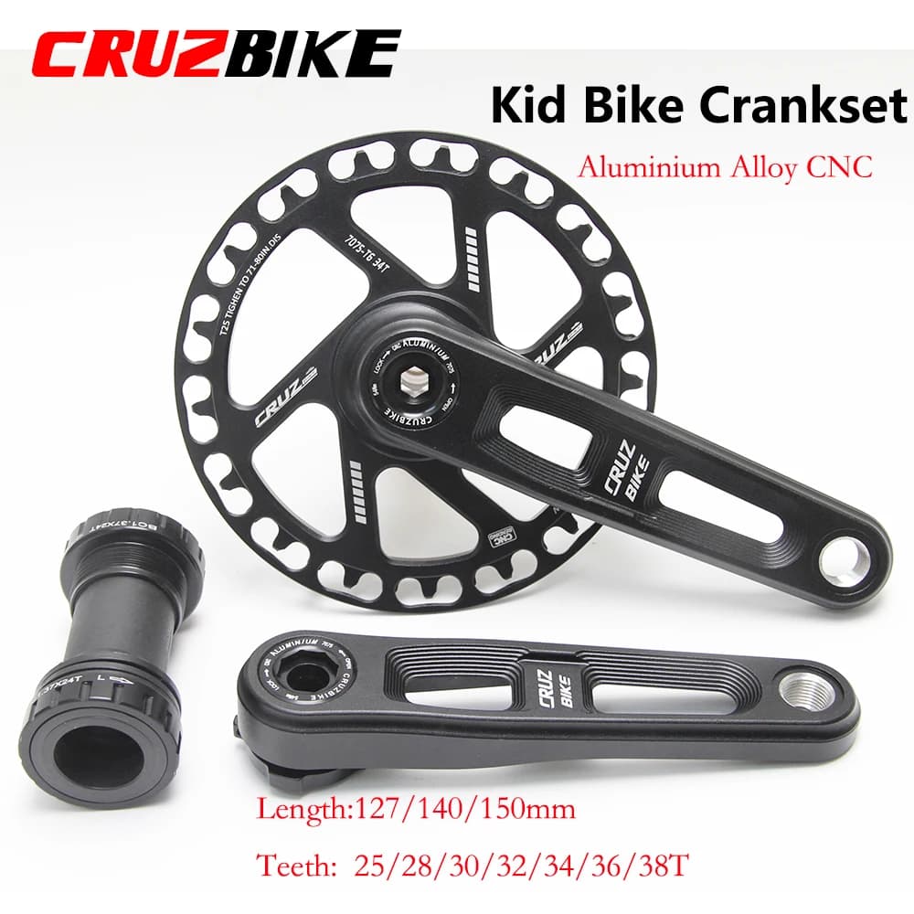 CRUZbike Children's Folding Bike Crankset Ultralight 127/140/150mm Hollow Tech Crank Aluminum Alloy Bicycle Parts Accessories