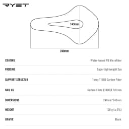 RYET Carbon Bike Saddle Ultralight Leather Road Bike MTB Racing Pu Soft Seat Cushion Bicycle OVAL RAIL7*9 Seating Cycling Parts