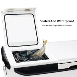ZYZHE 45L Fishing Tackle Box Large Capacity Telescopic Drawbar Design with Wheel Keep Temperature Fishing Tackle Storage Case