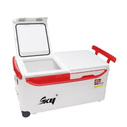 ZYZHE 45L Fishing Tackle Box Large Capacity Telescopic Drawbar Design with Wheel Keep Temperature Fishing Tackle Storage Case