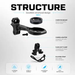 ULLICYC For SL8 Rapide Integrated Handlebar Computer Mount Compatible With Gopro/GPS/Garmin/Bryton/Wahoo  Aluminum Alloy