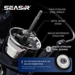 SEASIR Contra Spinning Fishing Reel 2000-6000 5.2:1 Max Drag 15KG/33LB Aluminum Power Handle All Metal Seawater Big Fish Coil