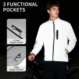 WOSAWE Full Reflective Cycling Jacket Winter Autumn Bicycle Windbreaker Bike Soft Windproof Waterproof Running Jacket Men's Coat
