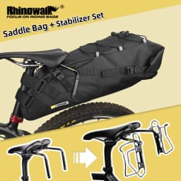 Rhinowalk Bike Saddlebag + Stabilizer Set Waterproof 13L Large Capacity More Stable For MTB Road Bike Can Fit Water Bottle Cage
