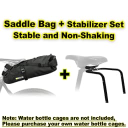 Rhinowalk Bike Saddlebag + Stabilizer Set Waterproof 13L Large Capacity More Stable For MTB Road Bike Can Fit Water Bottle Cage