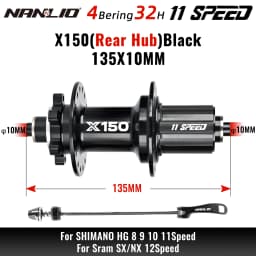 Nanlio X150 Bicycle Hub 6-Pawl 150T Click 28 32 36 Hole 8-12 Speed Loud Sound Hub For 26 27.5 29 Inches Superior to PRO7 TH390