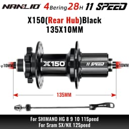 Nanlio X150 Bicycle Hub 6-Pawl 150T Click 28 32 36 Hole 8-12 Speed Loud Sound Hub For 26 27.5 29 Inches Superior to PRO7 TH390