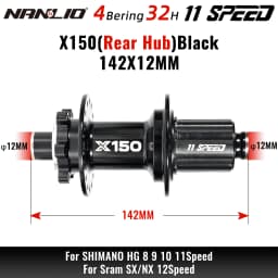 Nanlio X150 Bicycle Hub 6-Pawl 150T Click 28 32 36 Hole 8-12 Speed Loud Sound Hub For 26 27.5 29 Inches Superior to PRO7 TH390