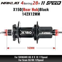 Nanlio X150 Bicycle Hub 6-Pawl 150T Click 28 32 36 Hole 8-12 Speed Loud Sound Hub For 26 27.5 29 Inches Superior to PRO7 TH390