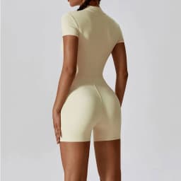 Summer Zipper Short Sleeve Yoga Bodysuit Women's Jumpsuits Yoga Set Gym Clothes Push-up Workout Tracksuit Dance Fitness Bodysuit