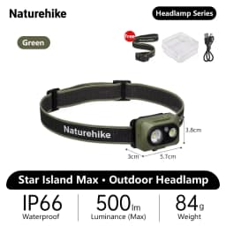 Naturehike Star Island Max Headlamp Outdoor Camping Hiking Fishing Climb Waterproof Sensor Rechargeable Super Bright Headlight