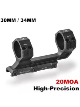 DISCOVERY Precision 20MOA Tactical 34mm 30mm Scope Mount Rings Fit 20mm Picatinny Rail One Piece Scope Mount Hunting Accessories