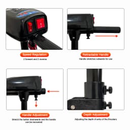 DC 12V Inflatable Boat Motor, 18LBS Electric Motor for Kayak Small Fishing Canoe, Dinghy Raft