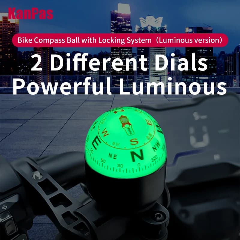 KANPAS Luminous Bike Compass with Locking System / Bicycles and Motorcycles Compass / Handlebar Compass / Bike Accessories