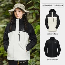 GOLDEN CAMEL Waterproof Hiking Jackets Women Men's Windbreakers Three-proof Fleece Jacket for Women 3 IN1 Detachable Winter Coat