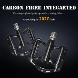 Mountain Bike Ultra-Light Carbon Fibre Flat Pedals Downhill Non-Slip Design Bearing System Bicycle Pedals Bike Lightweight Pedal