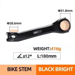 OUO Long Bike Stem 7075 Aluminum CNC Stem 17/ 6 Degree Mtb Handlebar Stem 160/170/180mm Takeaway 31.8mm Downstem Bike Table