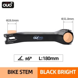 OUO Long Bike Stem 7075 Aluminum CNC Stem 17/ 6 Degree Mtb Handlebar Stem 160/170/180mm Takeaway 31.8mm Downstem Bike Table
