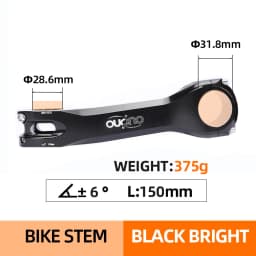 OUO Long Bike Stem 7075 Aluminum CNC Stem 17/ 6 Degree Mtb Handlebar Stem 160/170/180mm Takeaway 31.8mm Downstem Bike Table