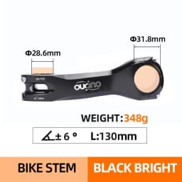 OUO Long Bike Stem 7075 Aluminum CNC Stem 17/ 6 Degree Mtb Handlebar Stem 160/170/180mm Takeaway 31.8mm Downstem Bike Table