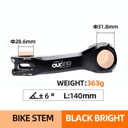OUO Long Bike Stem 7075 Aluminum CNC Stem 17/ 6 Degree Mtb Handlebar Stem 160/170/180mm Takeaway 31.8mm Downstem Bike Table