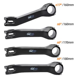 OUO Long Bike Stem 7075 Aluminum CNC Stem 17/ 6 Degree Mtb Handlebar Stem 160/170/180mm Takeaway 31.8mm Downstem Bike Table