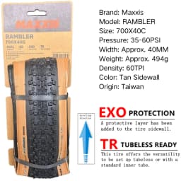 MAXXIS RAMBLER TUBELESS 700x38C/40C/45C/50C 650x47B 27.5x1.5 GRAVEL/ADVENTURE And Dirt Road Racing Tire of Bicycle