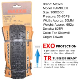 MAXXIS RAMBLER TUBELESS 700x38C/40C/45C/50C 650x47B 27.5x1.5 GRAVEL/ADVENTURE And Dirt Road Racing Tire of Bicycle