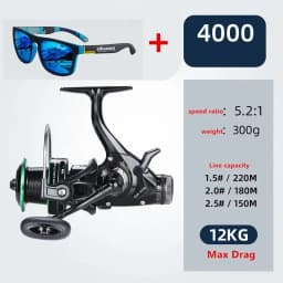 OKUMA Dual Brake Fishing Reel 20Max Drag Speed Ratio 5.2:1/14+1BB All Metal Wire Cup Spinning Wheel 3000-6000