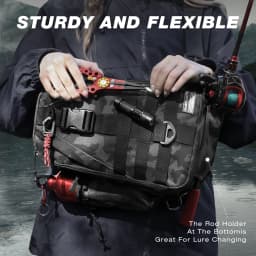 Fishing Backpack Tackle Sling Bag - Fishing Backpack with Rod Holder - Tackle Box Fly Fishing Gifts for Men Women